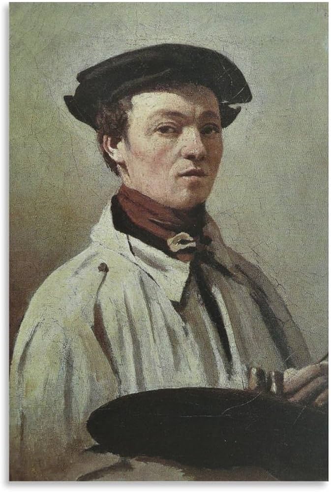 Amazon.co.jp: ジャン＝バティスト・カミーユ・コロー 自画像ポスター